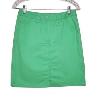 Talbots Women’s Spring Green Casual Mini Pencil Skirt, Cotton Stretch Sz 4